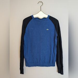 Lacoste Colorblock Crewneck Sweater – Blue & Black – No Size Tag